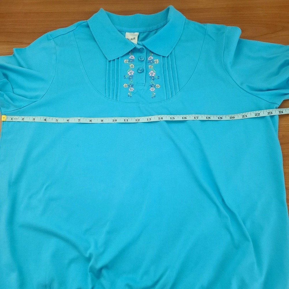 Blair Women's Polo Shirt Size XL – Short Sleeve Knit Collared Top - Picture 5 of 7
